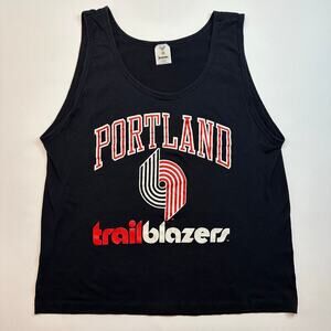 Vintage Jostens NBA Portland Trailblazers Black Basketball Tank Top